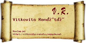 Vitkovits Renátó névjegykártya