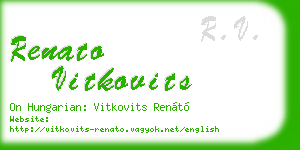 renato vitkovits business card