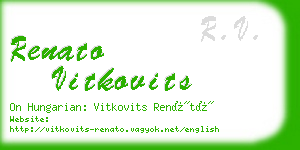 renato vitkovits business card